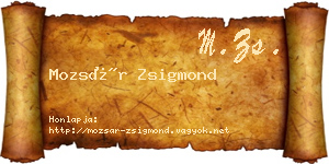 Mozsár Zsigmond névjegykártya